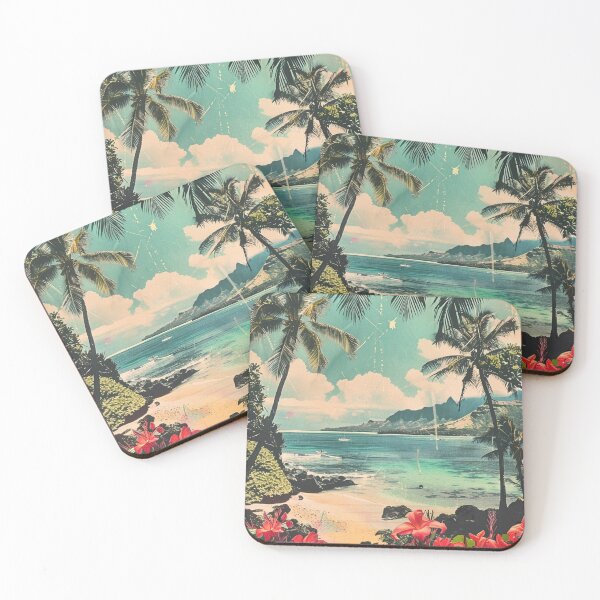 Item preview, Vintage Hawaii Flowers Beach Waves Kauai Island designed and sold by LVTFCOarts.