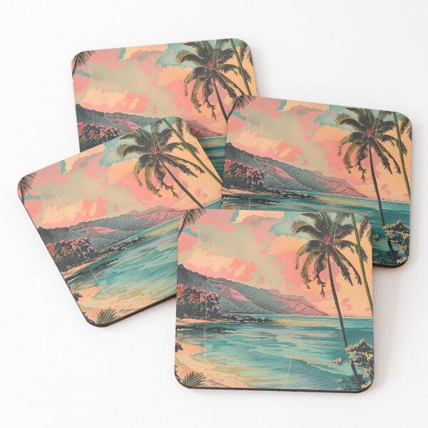 Item preview, Vintage Hawaiian Pastel Sunset Hawaii Theme designed and sold by LVTFCOarts.