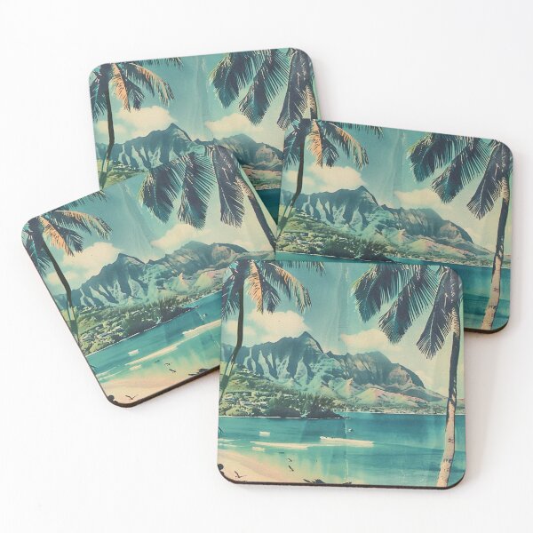 Item preview, Retro Vintage Hawaii Kauai Beach Cove Art designed and sold by LVTFCOarts.
