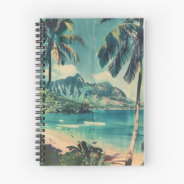 Item preview, Retro Vintage Hawaii Kauai Beach Cove Art designed and sold by LVTFCOarts.