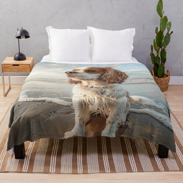 Item preview, Cavalier King Charles Spaniel on the Beach designed and sold by Elisabeth Lucas.