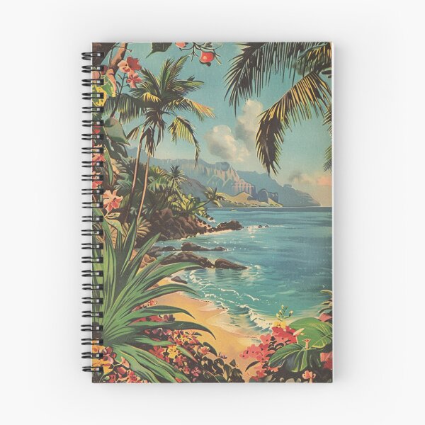 Item preview, Vintage Hawaii Nature Beach Cove Waves Art designed and sold by LVTFCOarts.