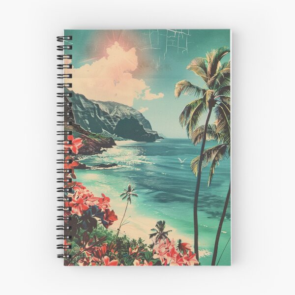 Item preview, Copy of Retro Vintage Hawaii Kauai Beach Cove Art designed and sold by LVTFCOarts.