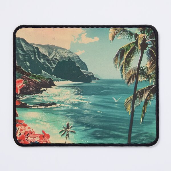 Item preview, Copy of Retro Vintage Hawaii Kauai Beach Cove Art designed and sold by LVTFCOarts.