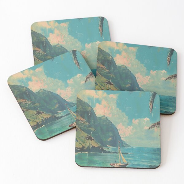 Item preview, Hawaiian Beach Ocean Boat Vintage Kauai designed and sold by LVTFCOarts.