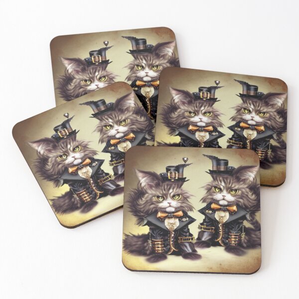 Item preview, Steampunk spooky cats designed and sold by Astralia.