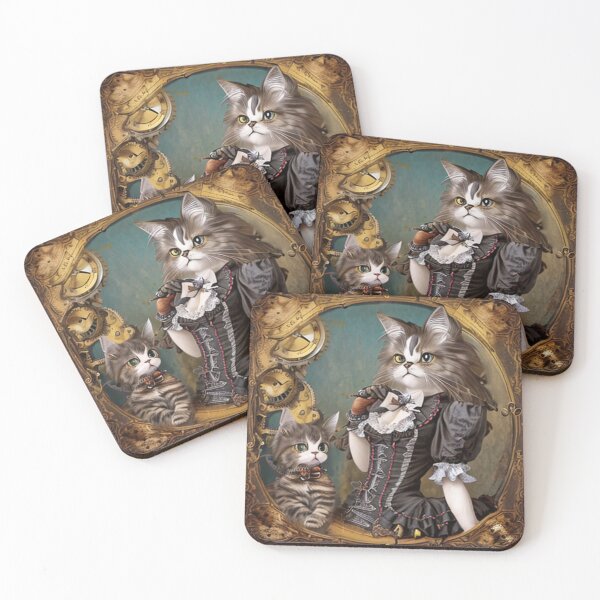 Item preview, Adorable steampunk cat mom designed and sold by Astralia.