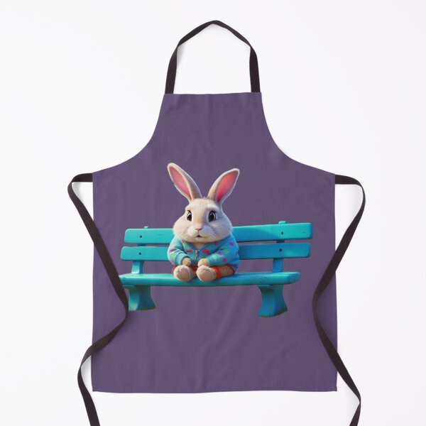Item preview, Adorable Bunny in Colorful Sweater on Park Bench designed and sold by enggospod.