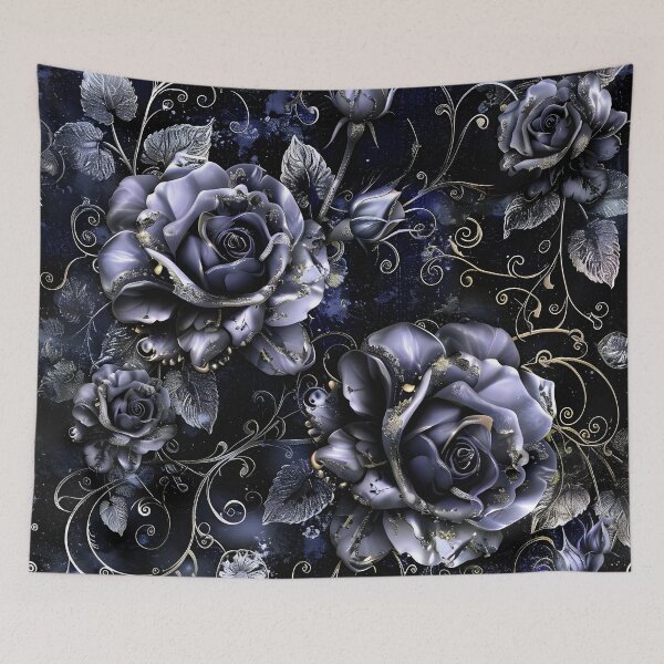 Item preview, intricate floral design with filigree and indigo designed and sold by dcrc.