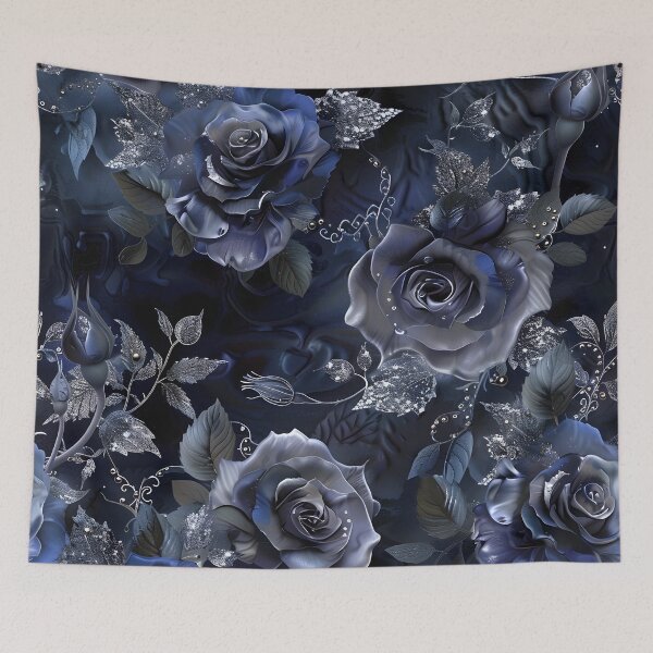 Item preview, intricate floral design with filigree and indigo designed and sold by dcrc.