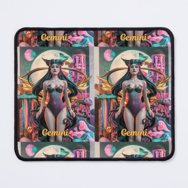 Item preview, Gemini Zodiac, whimsical gemini, gemini girl, cosmic girl, cyberpunk girl designed and sold by ZodiacWonders.
