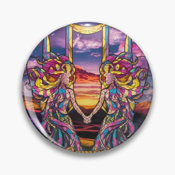 Item preview, Gemini Zodiac, stained glass designed and sold by ZodiacWonders.