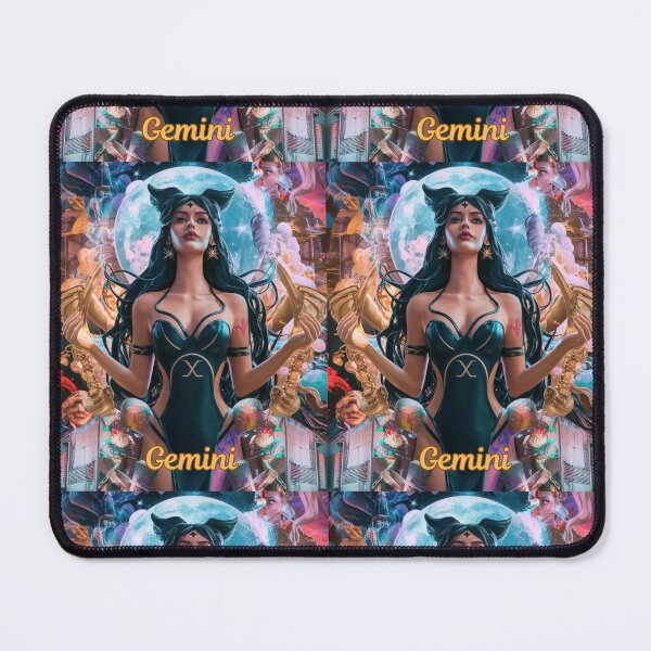Item preview, Gemini Zodiac, whimsical gemini, gemini girl, cosmic girl, cyberpunk girl designed and sold by ZodiacWonders.