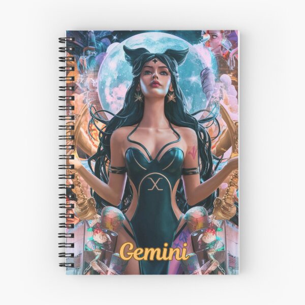 Item preview, Gemini Zodiac, whimsical gemini, gemini girl, cosmic girl, cyberpunk girl designed and sold by ZodiacWonders.