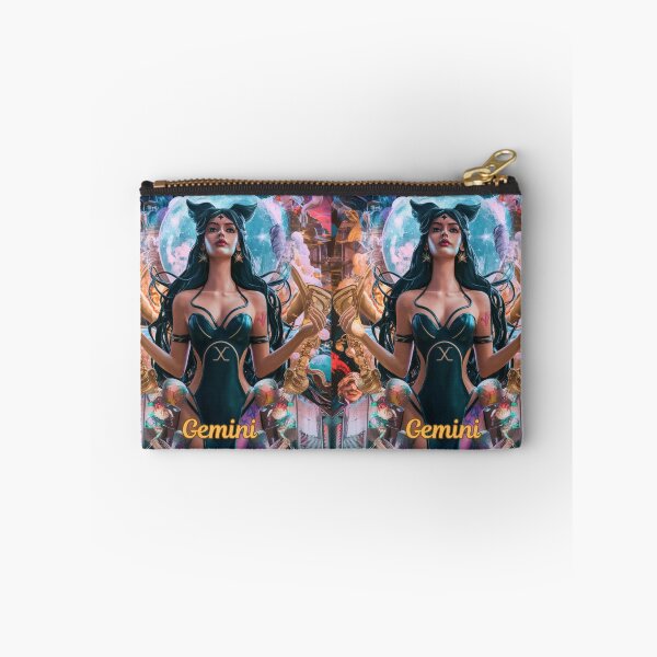 Item preview, Gemini Zodiac, whimsical gemini, gemini girl, cosmic girl, cyberpunk girl designed and sold by ZodiacWonders.