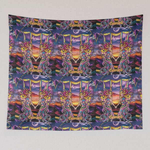 Item preview, Gemini Zodiac, stained glass designed and sold by ZodiacWonders.