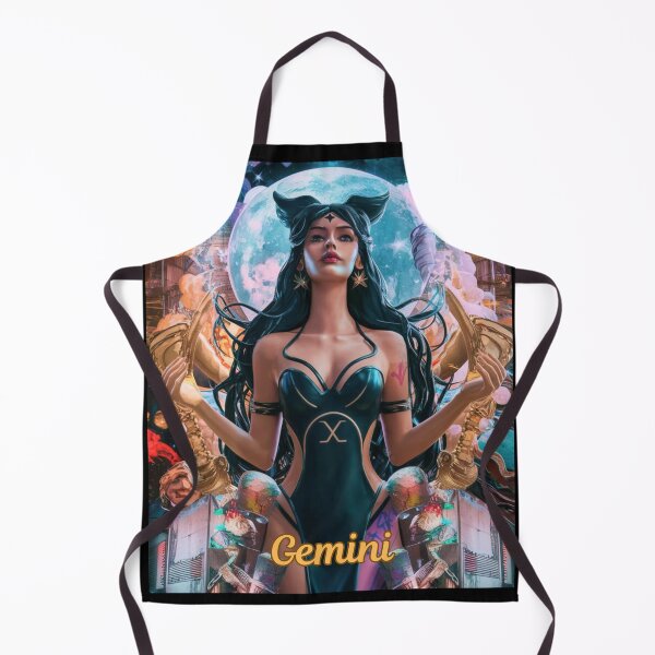Item preview, Gemini Zodiac, whimsical gemini, gemini girl, cosmic girl, cyberpunk girl designed and sold by ZodiacWonders.