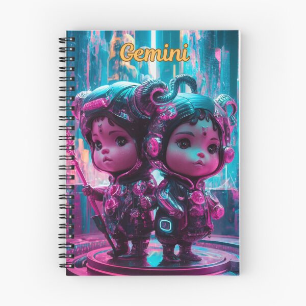 Item preview, Gemini Zodiac, whimsical gemini, gemini girl, cosmic girl, cyberpunk girl designed and sold by ZodiacWonders.
