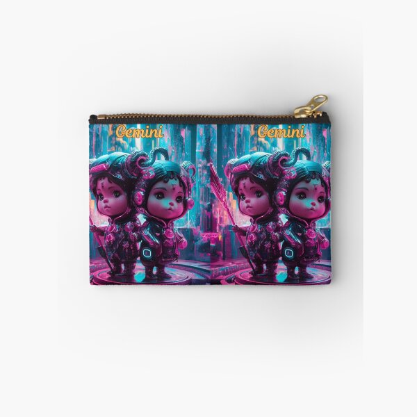 Item preview, Gemini Zodiac, whimsical gemini, gemini girl, cosmic girl, cyberpunk girl designed and sold by ZodiacWonders.