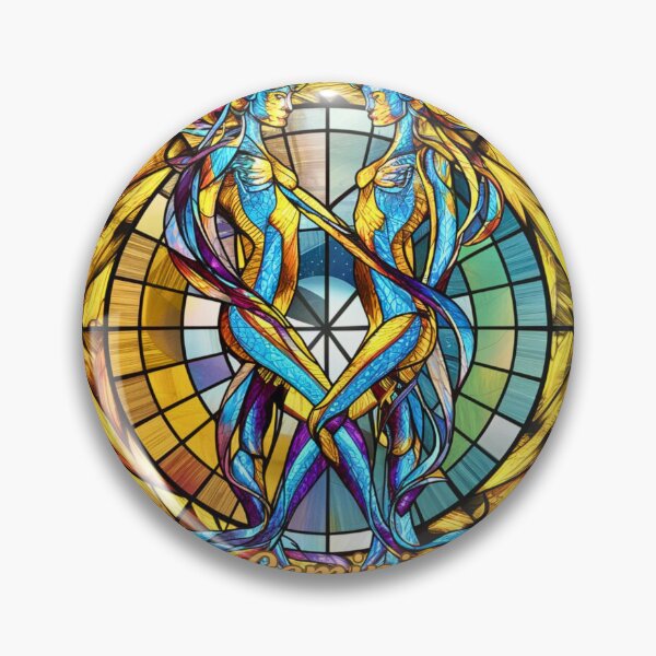 Item preview, Gemini Zodiac, stained glass designed and sold by ZodiacWonders.