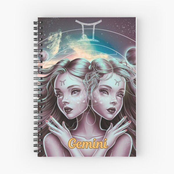 Item preview, Gemini Zodiac, whimsical gemini, gemini girl, cosmic girl, cyberpunk girl designed and sold by ZodiacWonders.