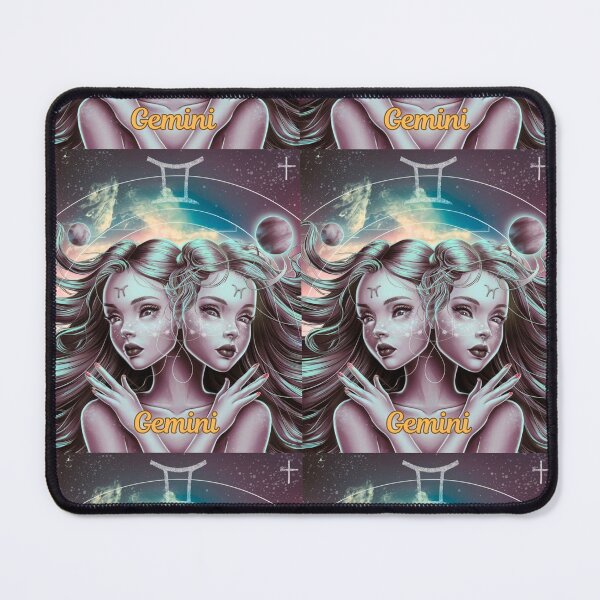Item preview, Gemini Zodiac, whimsical gemini, gemini girl, cosmic girl, cyberpunk girl designed and sold by ZodiacWonders.