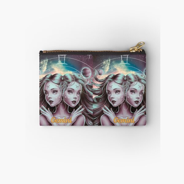 Item preview, Gemini Zodiac, whimsical gemini, gemini girl, cosmic girl, cyberpunk girl designed and sold by ZodiacWonders.