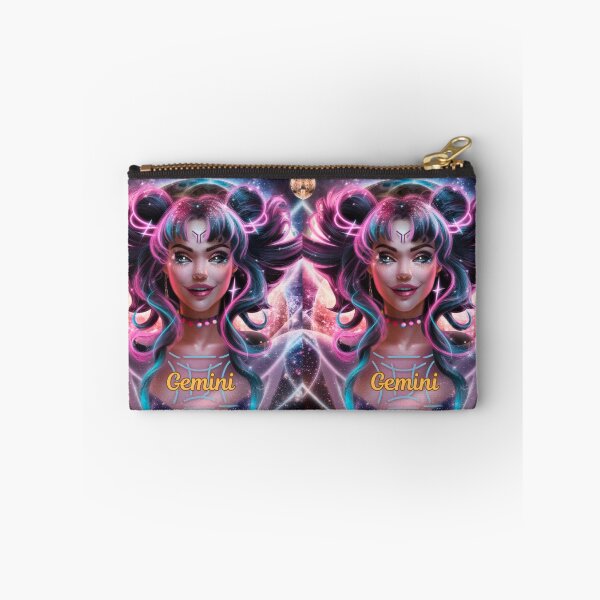 Item preview, Gemini Zodiac, whimsical gemini, gemini girl, cosmic girl, cyberpunk girl designed and sold by ZodiacWonders.