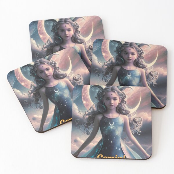 Item preview, Gemini Zodiac, whimsical gemini, gemini girl, cosmic girl designed and sold by ZodiacWonders.