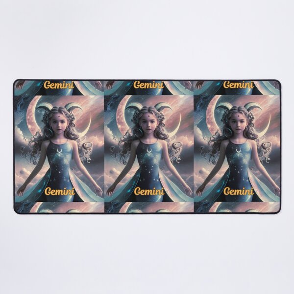 Item preview, Gemini Zodiac, whimsical gemini, gemini girl, cosmic girl designed and sold by ZodiacWonders.