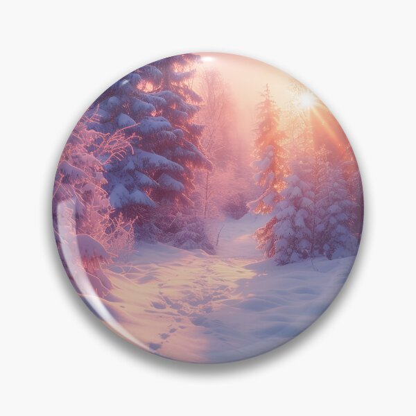 Item preview, Winter wonderland sunset light in the woods designed and sold by Art by Lilia.