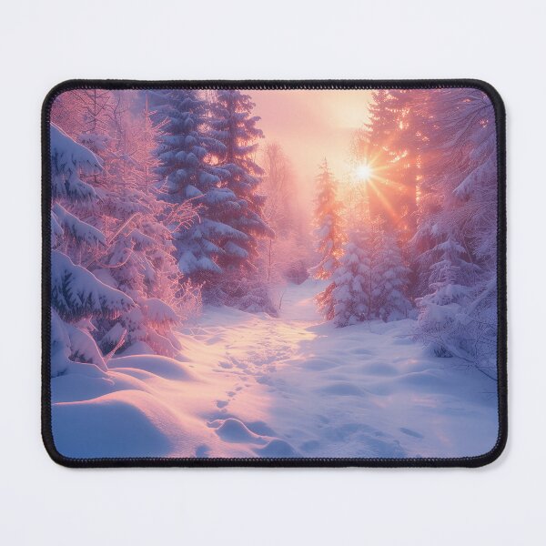 Item preview, Winter wonderland sunset light in the woods designed and sold by Art by Lilia.