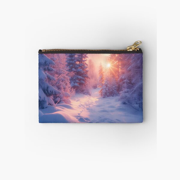 Item preview, Winter wonderland sunset light in the woods designed and sold by Art by Lilia.