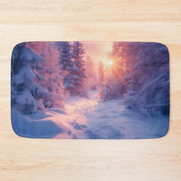 Item preview, Winter wonderland sunset light in the woods designed and sold by Art by Lilia.