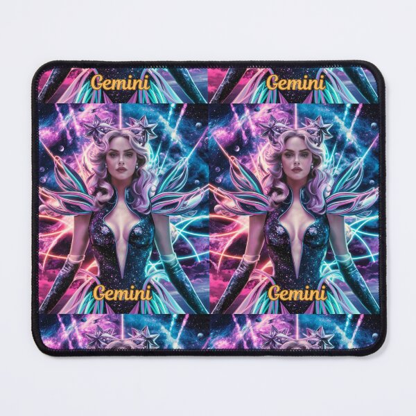 Item preview, Gemini Zodiac, whimsical gemini, gemini girl, cosmic girl, cyberpunk girl designed and sold by ZodiacWonders.