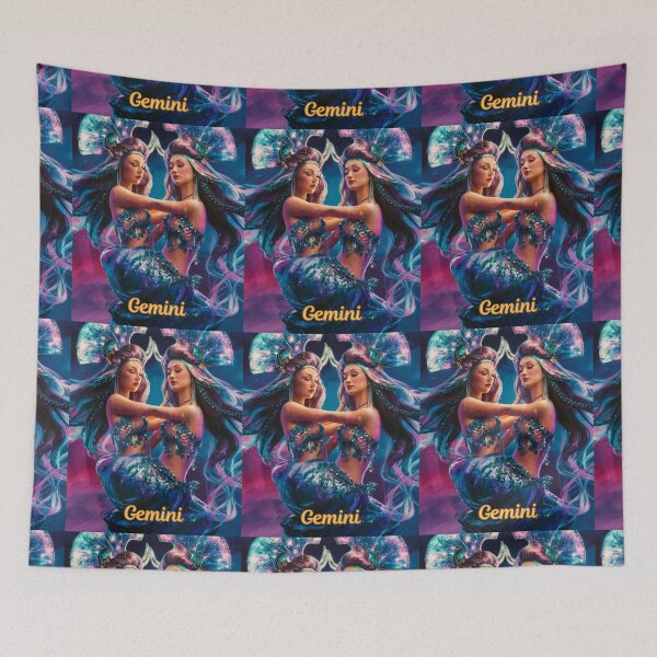 Item preview, Gemini Zodiac, whimsical gemini, gemini girl, cosmic girl designed and sold by ZodiacWonders.