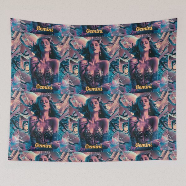 Item preview, Gemini Zodiac, whimsical gemini, gemini girl, cosmic girl designed and sold by ZodiacWonders.