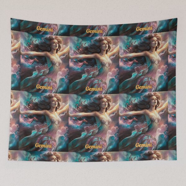 Item preview, Gemini Zodiac, whimsical gemini, gemini girl, cosmic girl designed and sold by ZodiacWonders.
