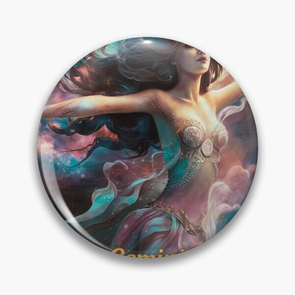 Item preview, Gemini Zodiac, whimsical gemini, gemini girl, cosmic girl designed and sold by ZodiacWonders.
