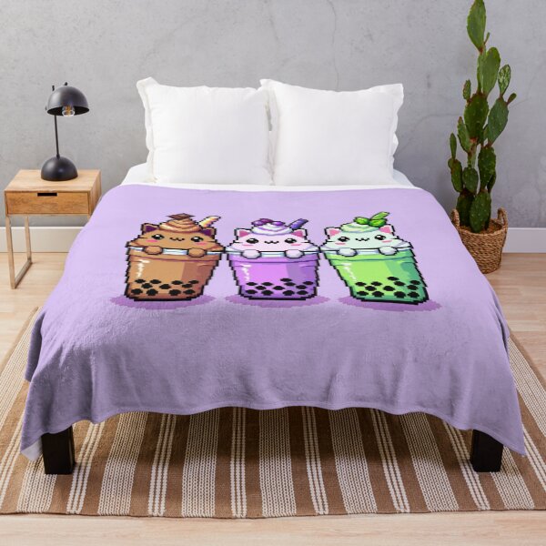 Item preview, Boba Cat Tea Trio Pixel Art designed and sold by Vibrantpixel47.