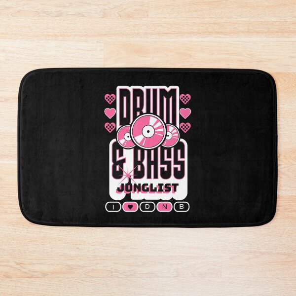 Item preview, DRUM AND BASS  - 3 Records & Hearts (white/pink)  designed and sold by Discothreadz.