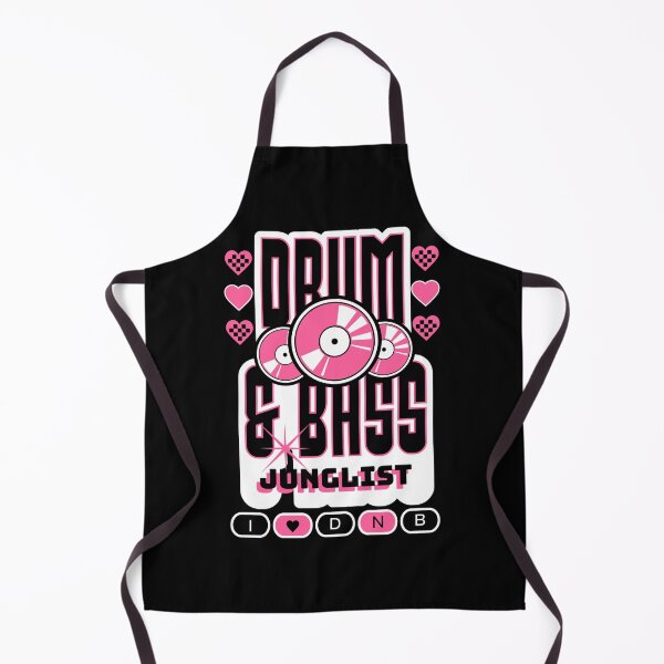 Item preview, DRUM AND BASS - 3 Records & Hearts (white/pink) designed and sold by Discothreadz.