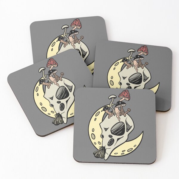 Item preview, Mushroom Animal Skull Moonlit Moth Scene designed and sold by Richelle Pointer.