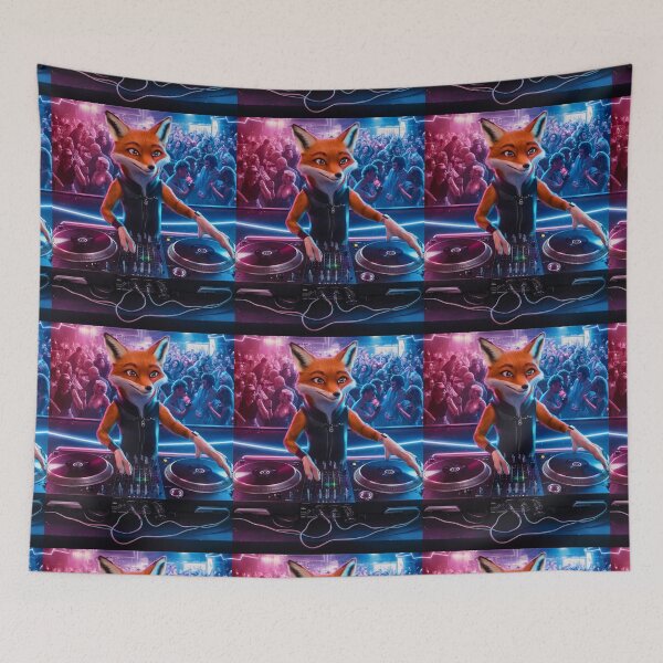 Artikelvorschau, Fuchsporträt. Nachtclub-DJ entworfen und verkauft von FoxVibes.