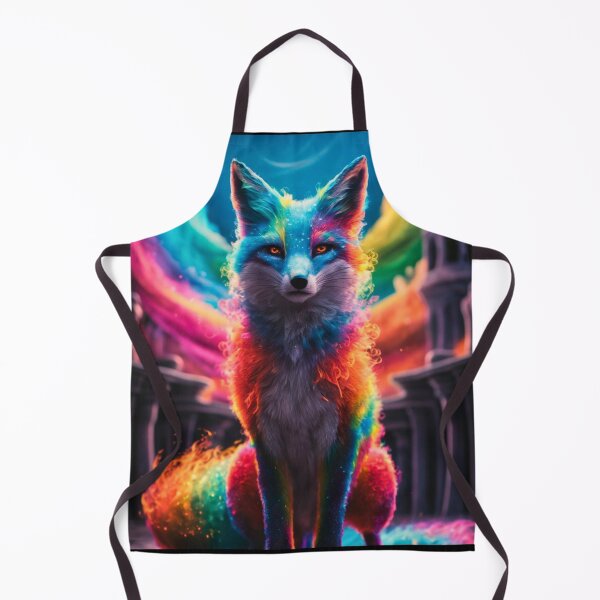Item preview, Fox Portrait. colorful fox, rainbow fox designed and sold by FoxVibes.
