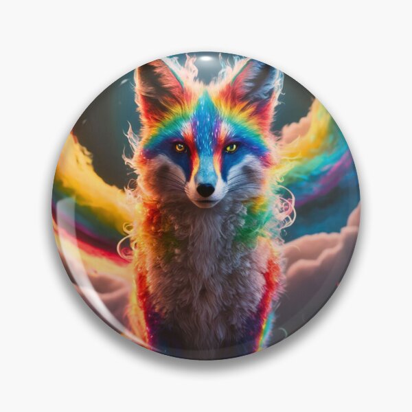 Item preview, Fox Portrait. colorful fox, rainbow fox designed and sold by FoxVibes.