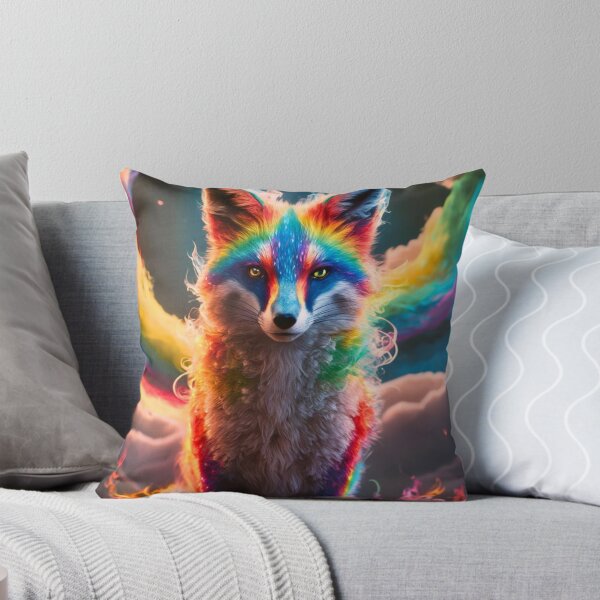 Item preview, Fox Portrait. colorful fox, rainbow fox designed and sold by FoxVibes.