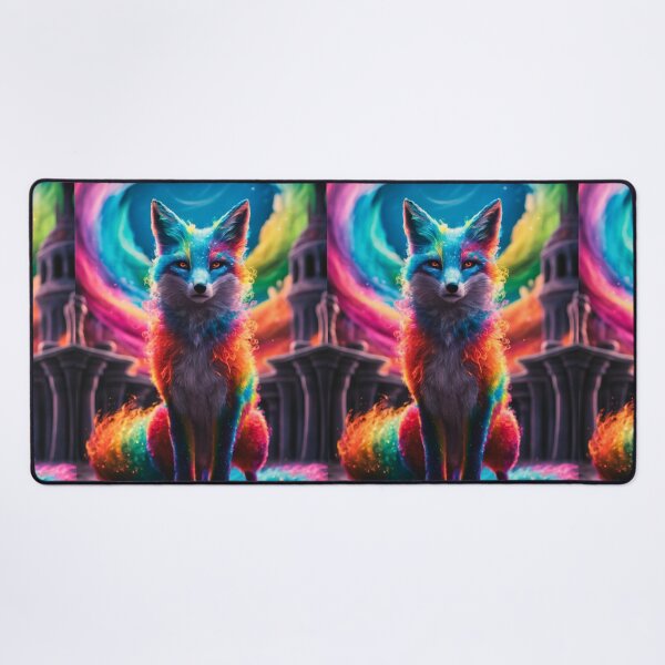 Item preview, Fox Portrait. colorful fox, rainbow fox designed and sold by FoxVibes.