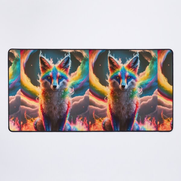Item preview, Fox Portrait. colorful fox, rainbow fox designed and sold by FoxVibes.