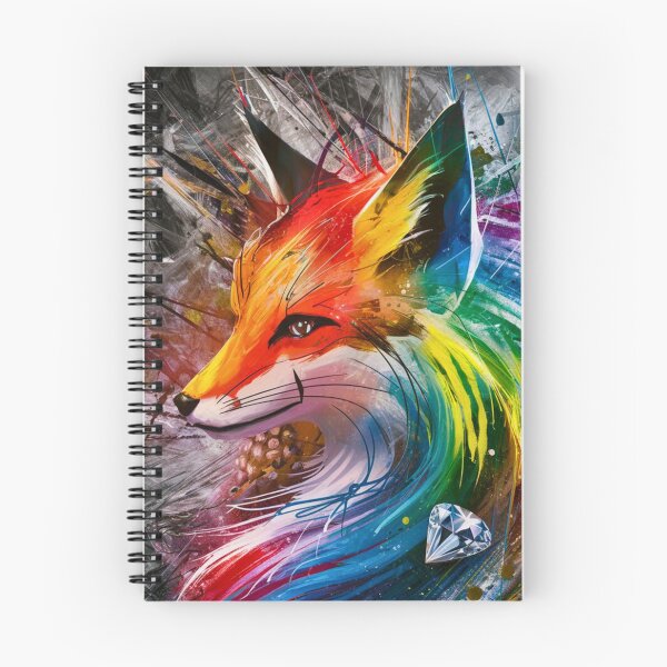 Item preview, Fox Portrait. rainbow fox, colorful fox designed and sold by FoxVibes.